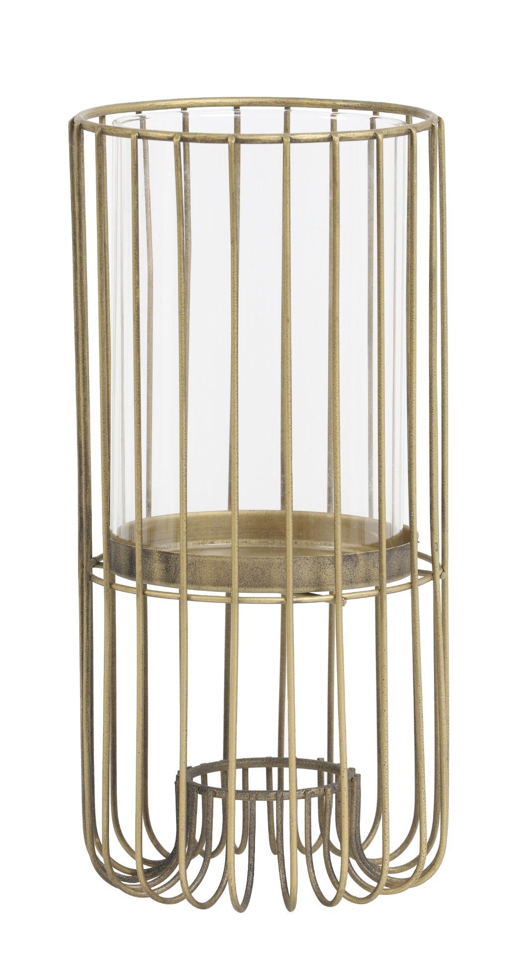 Kovový lampáš BRISLA , Matt Gold, (M) Ø12,5xV26 cm