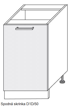 ArtExt Kuchynská linka Quantum Kuchyňa: Spodná skrinka D1D/50 / (ŠxVxH) 50 x 82 x 50 cm