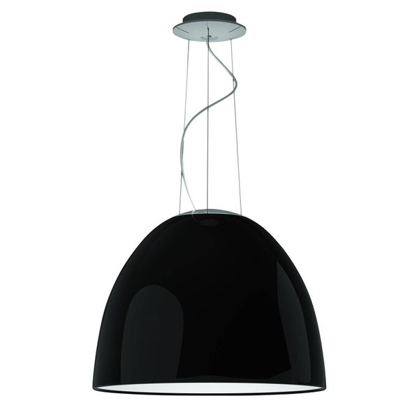 Artemide Nur Gloss závesná lampa, čierna, lesklá, Obývacia izba / jedáleň, hliník, sklo, polykarbonát, E27, 205W, K: 43cm