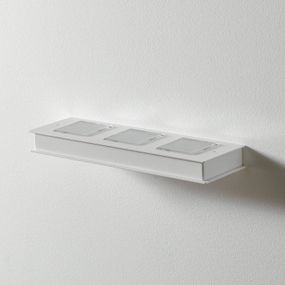 Fabbian Quarter biele nástenné LED svietidlo 3-pl., Obývacia izba / jedáleň, hliník, polykarbonát, 4.5W, L: 33.5 cm, K: 3.5cm