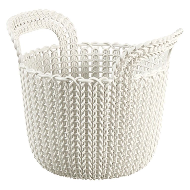 Guľatý kôš KNIT biely 3 l