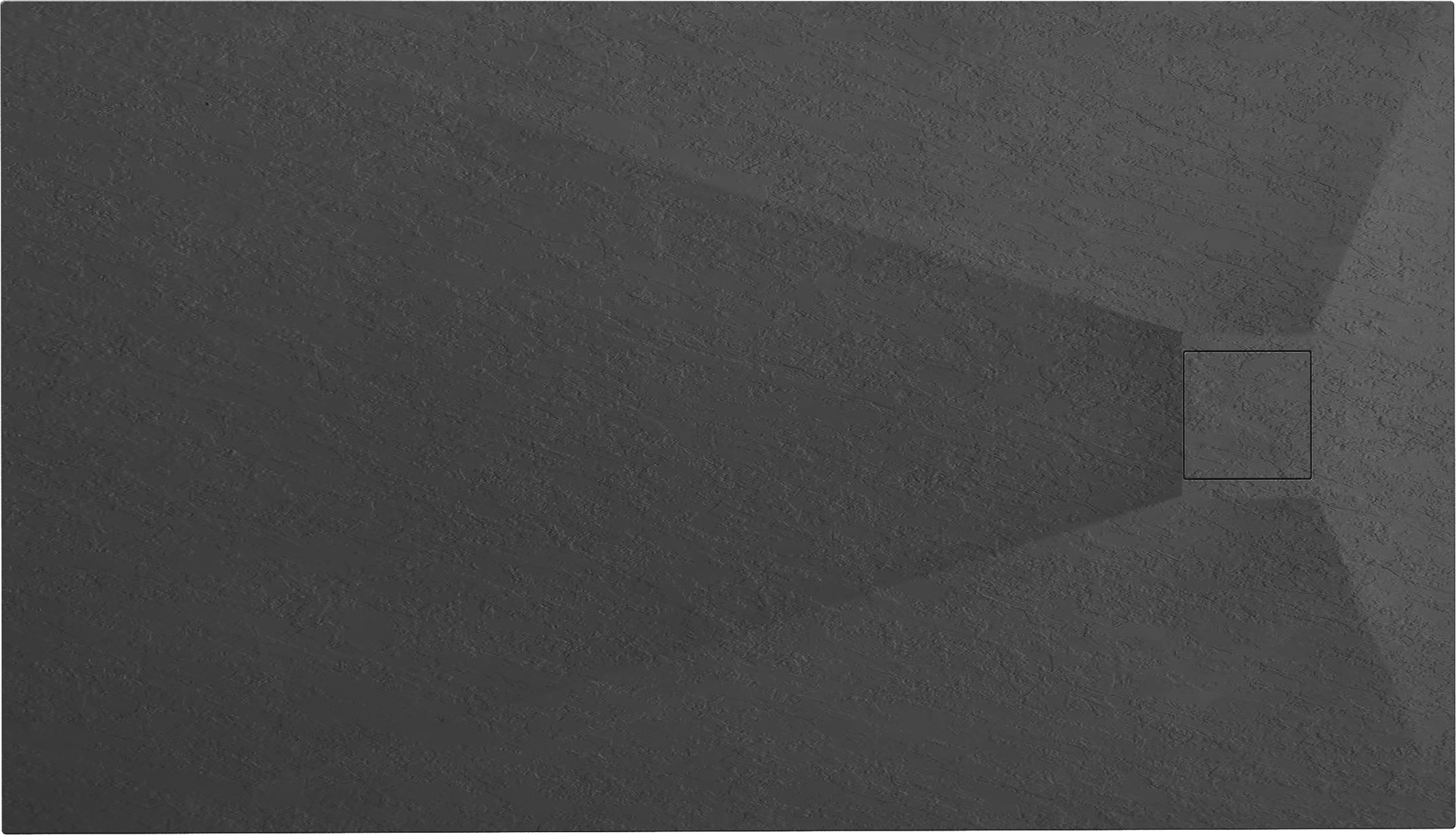 Sprchová SMC vanička REA MAGNUM 80x120 cm - imitácia kameňa - čierna