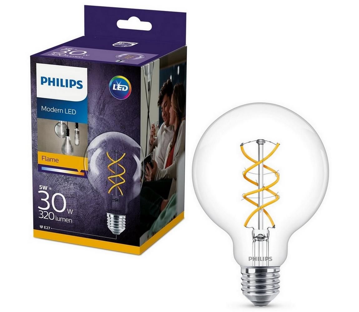 LED Žiarovka Philips VINTAGE G95 E27/5W/230V 2200K