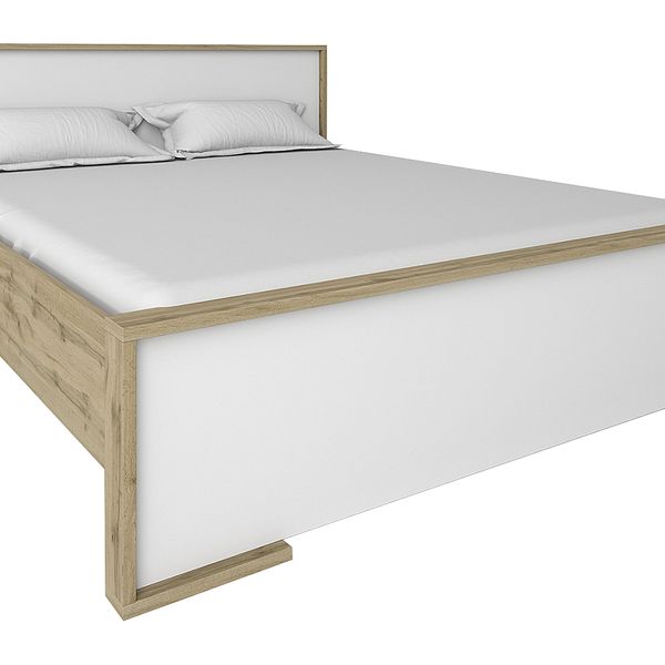 Manželská posteľ s roštom Finni 1600 - dub wotan / biela