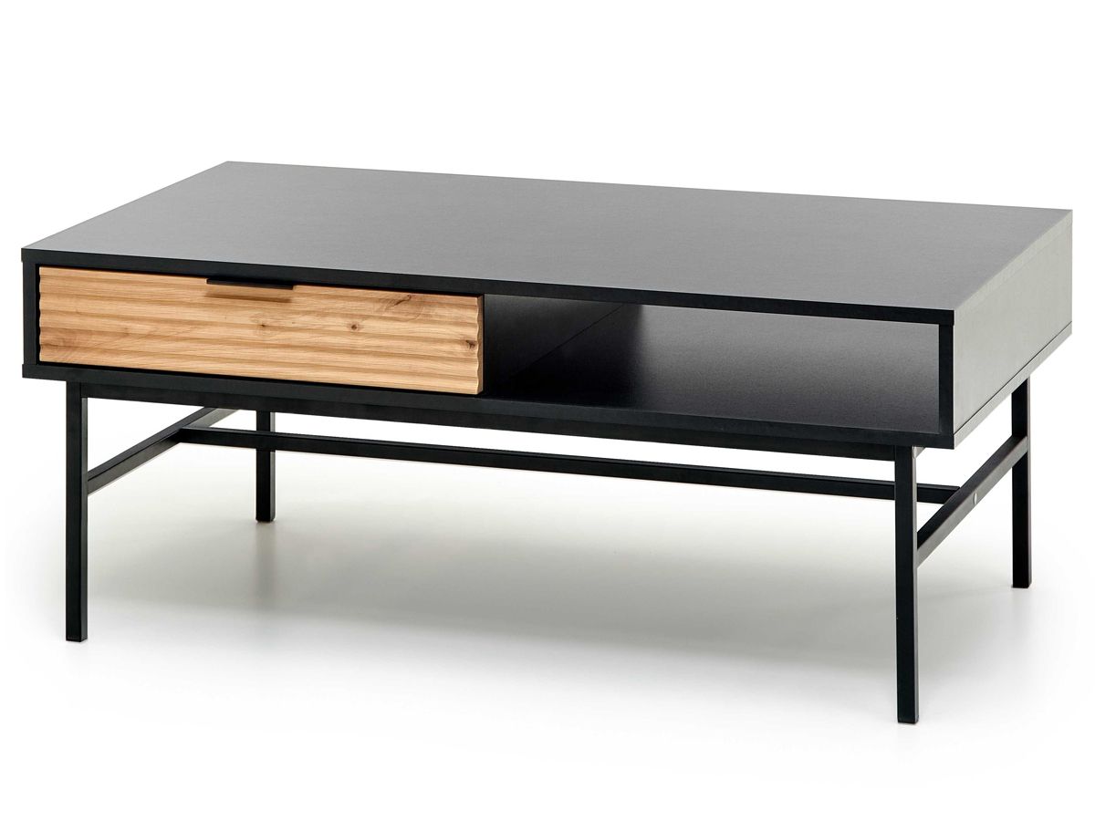 Konferenčný stolík so zásuvkou Murano LAW-1 - čierna / dub artisan