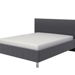 Manželská posteľ 160x200cm camilla - tm. sivá/chrómované nohy
