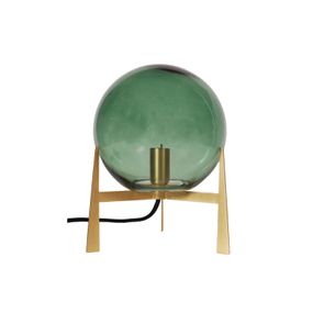 PR Home Milla stolová lampa 28 cm zlatá/zelená, Obývacia izba / jedáleň, sklo, kov, E14, 25W, K: 28cm