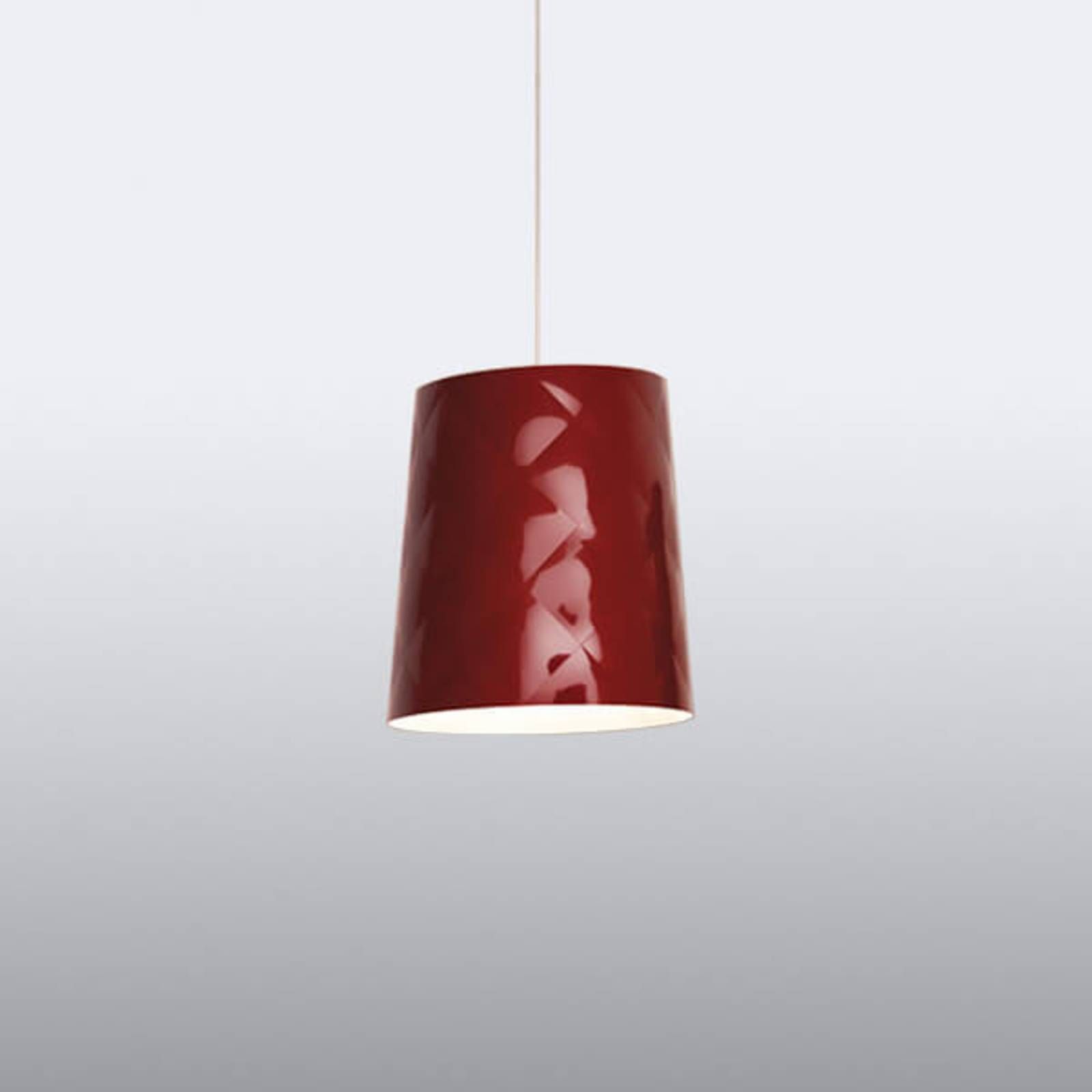 Kundalini New York závesná lampa, Ø 33 cm, červená, Obývacia izba / jedáleň, technický polymér, metakrylát, E27, 60W, K: 36cm