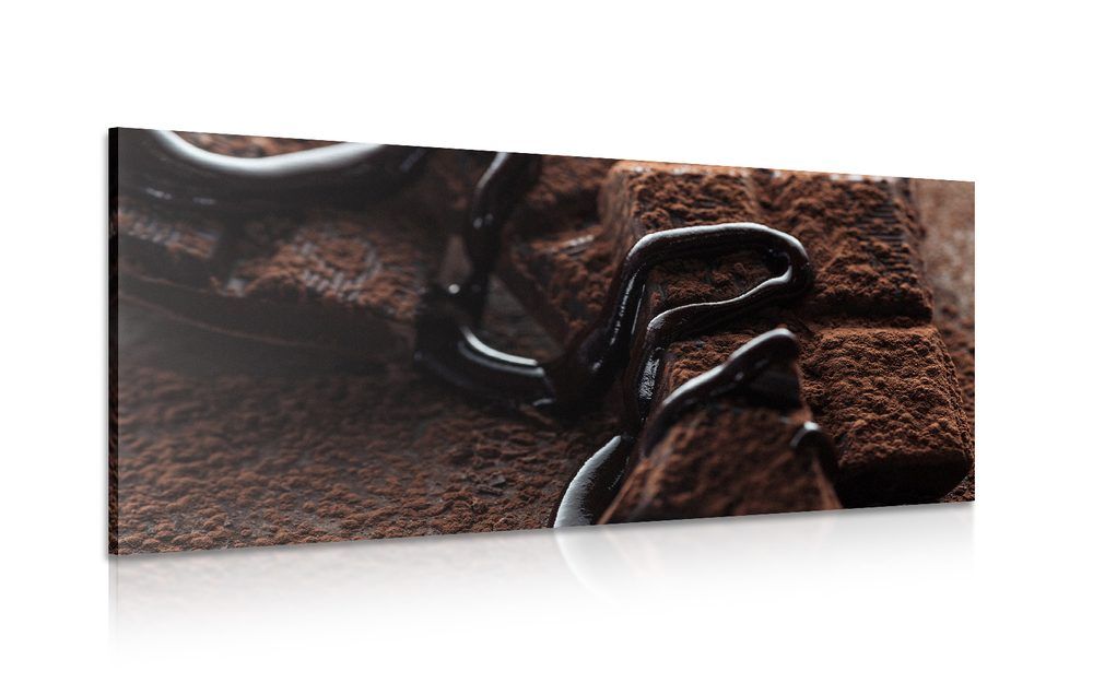 Obraz lahodné kúsky čokolády - 120x60