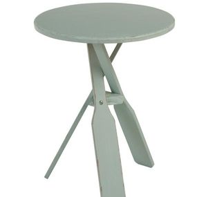 Modrý drevený odkladací stolík s pádlami Paddles - Ø 45 * 56cm