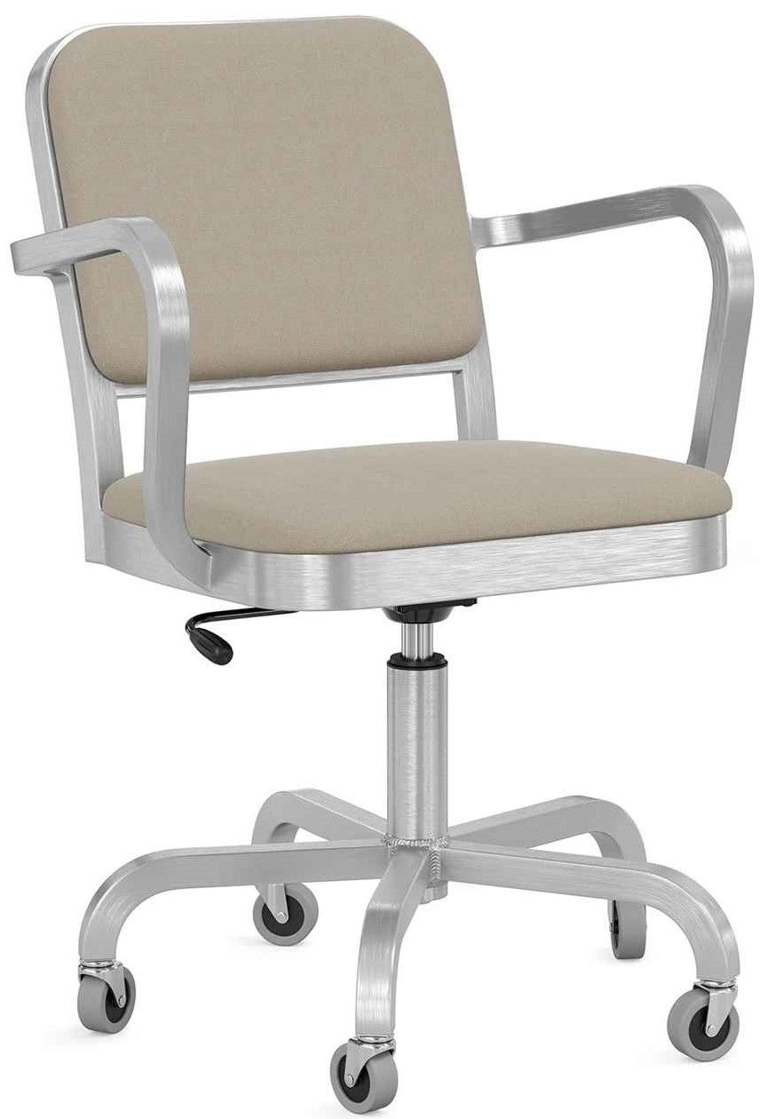 EMECO - Čalúnená stolička na kolieskach s operadlami NAVY