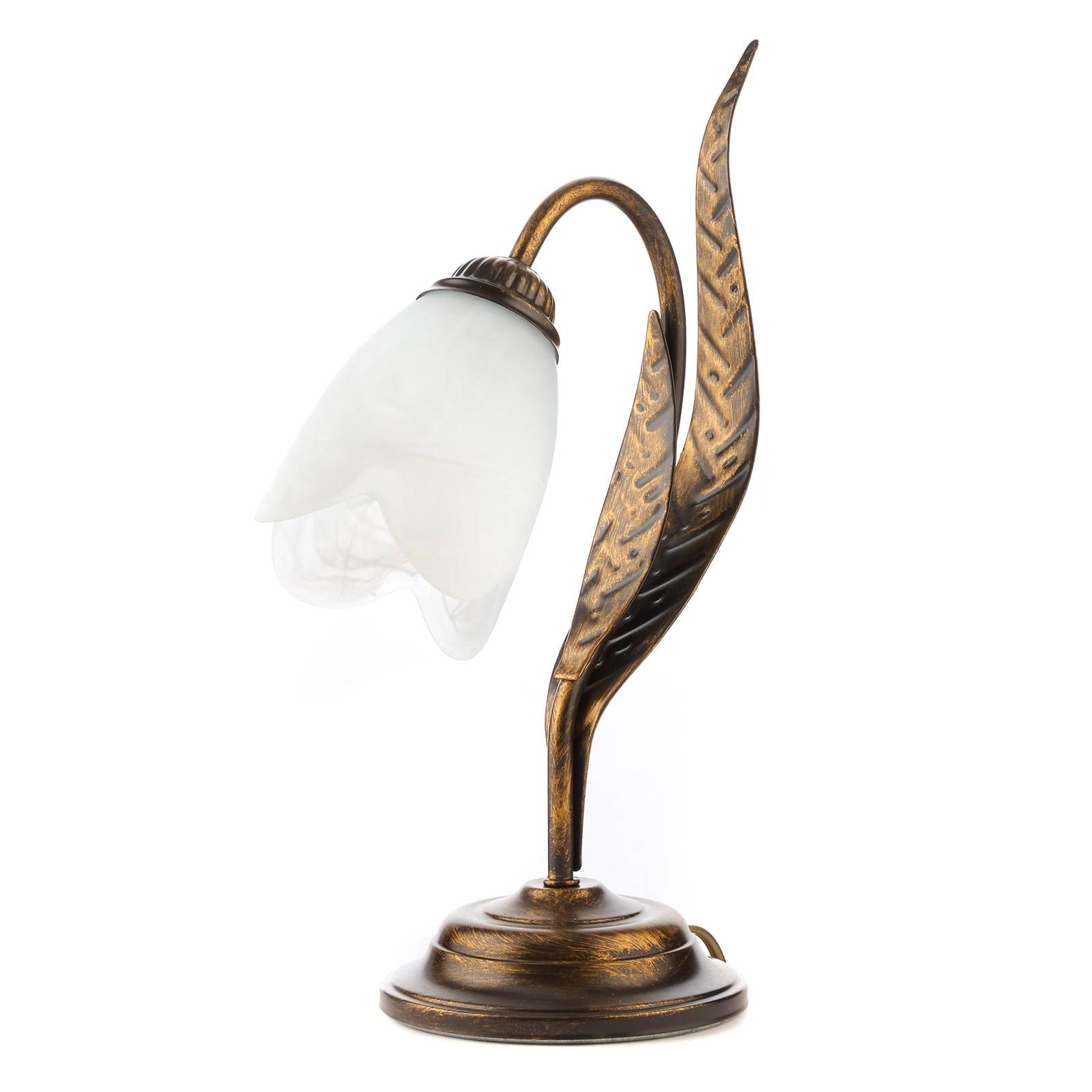 Euluna Stolová lampa Sonia 1-plameňová, bronzová, Obývacia izba / jedáleň, železo, sklo, E14, 6W, L: 25 cm, K: 38cm