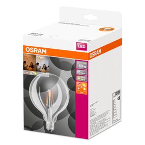 OSRAM LED žiarovka E27 6, 5W G125 827 Glow Dim, sklo, E27, 7W, Energialuokka: E, P: 17.3 cm