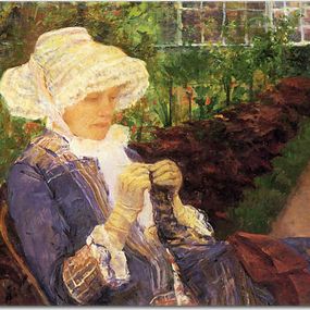 Mary Cassatt Obraz Lydia crocheting in the garden at marly zs17535