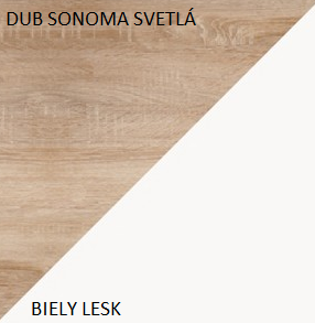 WIP Skriňa MAX 05 Farba: Dub sonoma svetlá / biely lesk