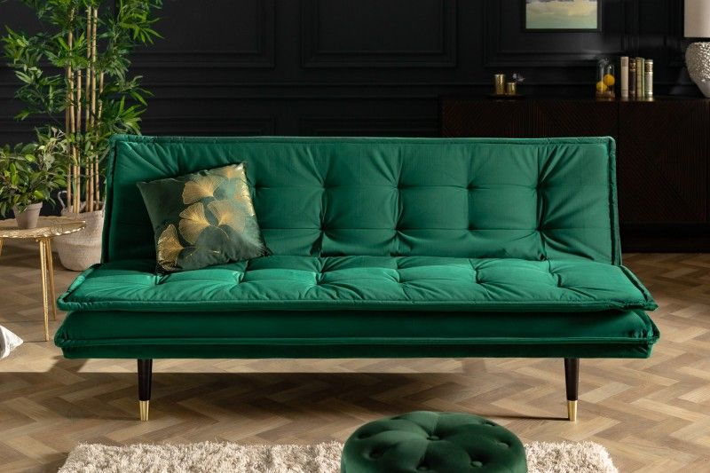 Rozkladacia sedačka Magnifique smaragdovo zelená 184cm