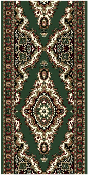 Alfa Carpets  Behúň na mieru TEHERAN T-102 green - šíre 100 cm