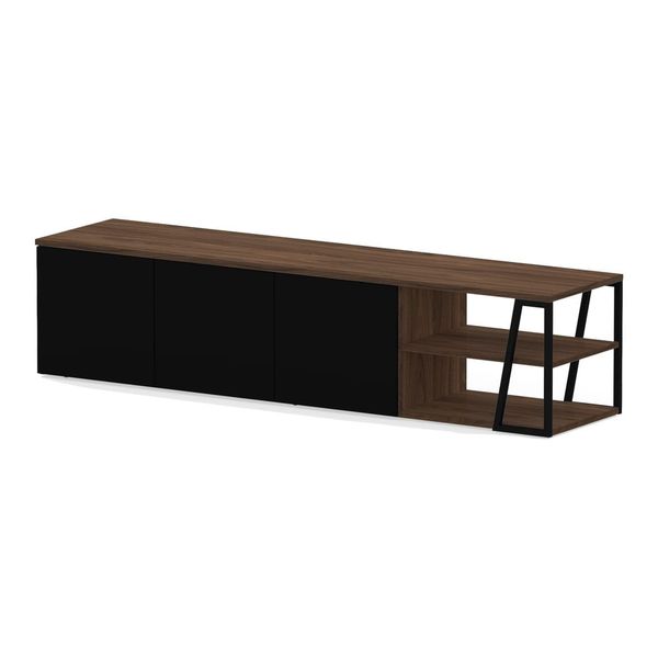 Čierny TV stolík v dekore orecha 190x45 cm Albi - TemaHome