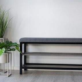 Dizajnová lavica Rhory 100 cm sivá / čierna