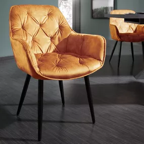 LuxD 25484 Dizajnová stolička Garold horčicovo-žltý zamat