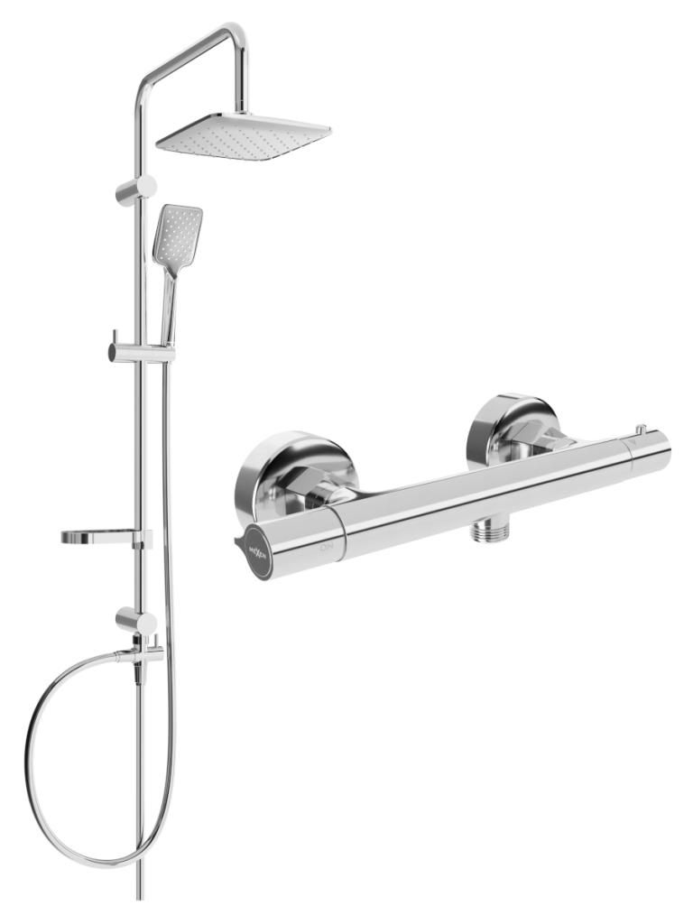 MEXEN/S - Sven sprchový stĺp vrátane sprchovej termostatickej batérie Slim, chróm 77105262-00
