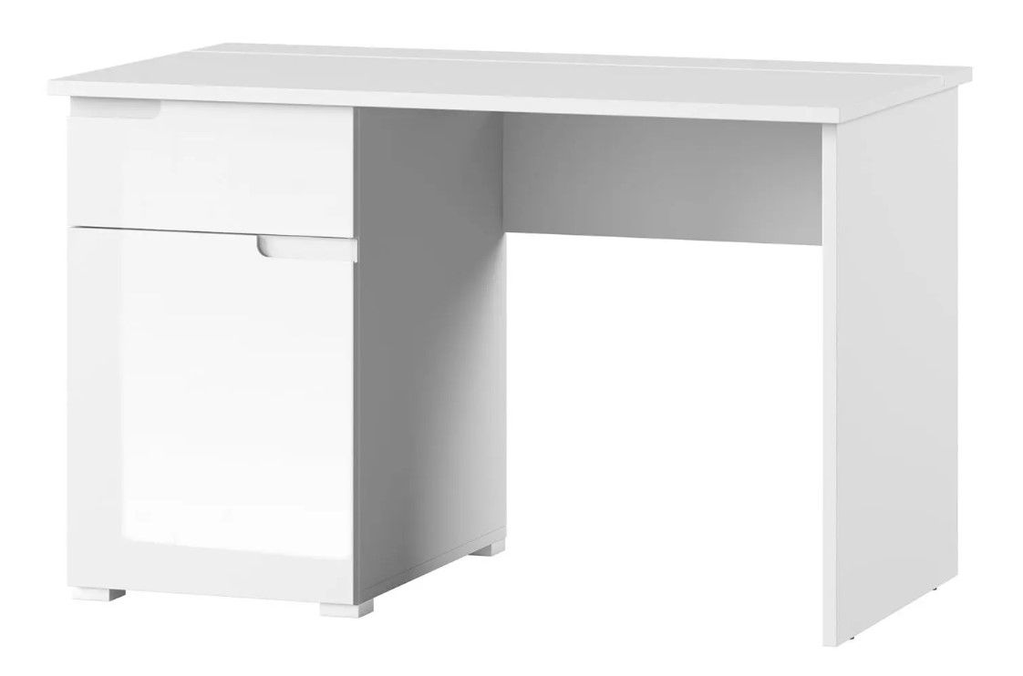 CELENE písací stôl 14 biela/biely lesk