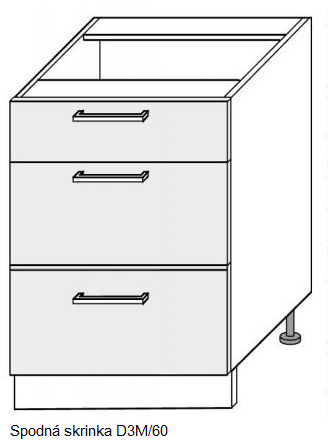 ArtExt Kuchynská linka Quantum Kuchyňa: Spodná skrinka D3M/60 / (ŠxVxH) 60 x 82 x 50 cm