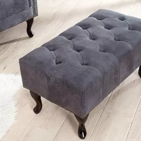 LuxD Taburetka Chesterfield sivá