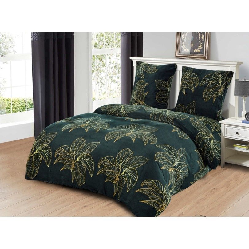 DomTextilu Mikroplyšové posteľné obliečky zelenej farby s monsterou  Zelená 68693-244439