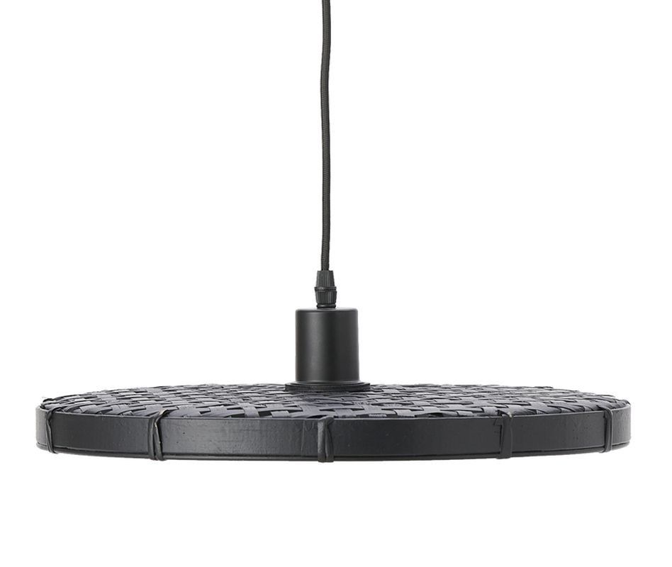 Čierne ratanové svetlo Paloma s výpletom - Ø 40 * 3cm / E27