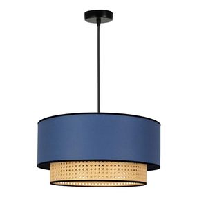 Luster na lanku BOHO 1xE27/15W/230V modrá/ratan