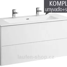 Laufen Pro S - Skrinka s dvojumývadlom, 1200x610x500 mm, 2 zásuvky, matná biela H8649632601071