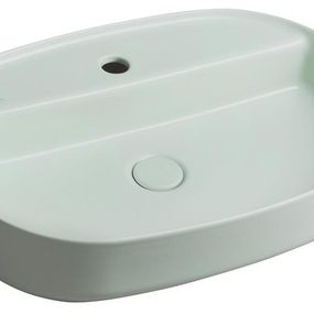 ISVEA - INFINITY OVAL keramické umývadlo na dosku, 60x40cm, zelena mint 10NF65060-2T