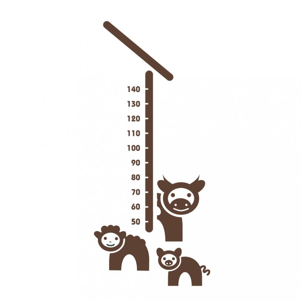 Pieris design Farma - detský meter na stenu tyrkysová