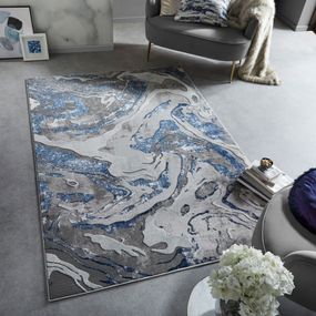 Modro-sivý koberec Flair Rugs Marbled, 200 x 290 cm