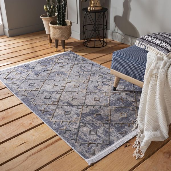 DomTextilu Moderný sivý koberec so strapcami v škandinávskom štýle 39660-183537