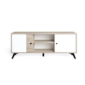 Biely TV stolík v dekore duba 136x53 cm Sahara - Marckeric