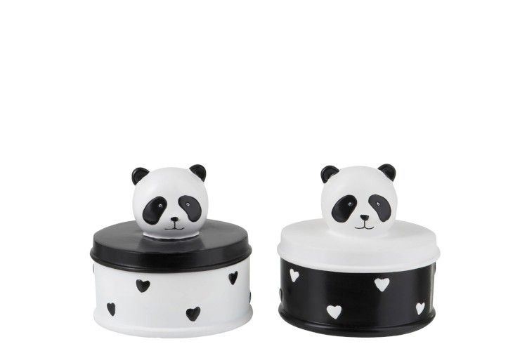 2x box Panda - Ø10 * 11 cm