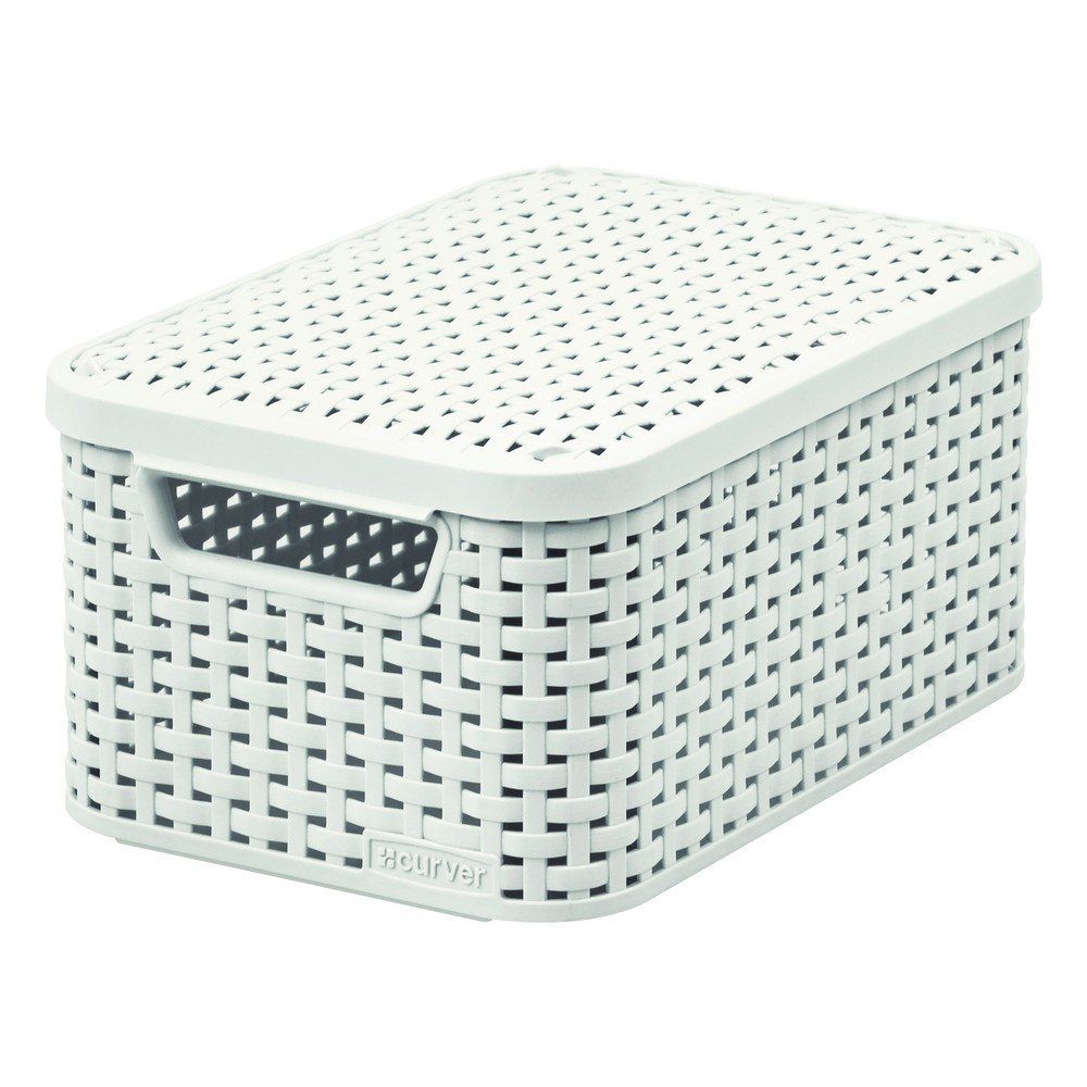 Krémovobiely plastový úložný box s vekom Style – Curver