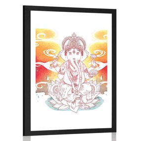 Plagát s paspartou hinduistický Ganéša - 20x30 white