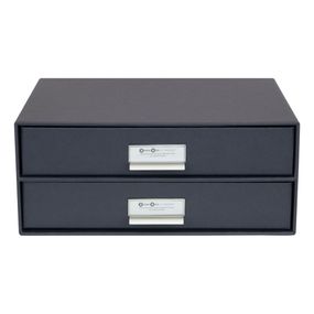 Tmavosivá 2-poschodová zásuvka na dokumenty Bigso Box of Sweden Birger, 33 × 22,5 cm