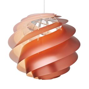 LE KLINT Swirl 3 Large – závesná lampa v medenej, Obývacia izba / jedáleň, plast, E27, 75W, K: 60cm