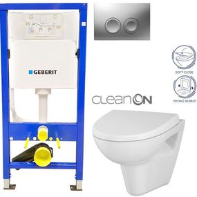 GEBERIT DuofixBasic s matným tlačidlom DELTA21 + WC CERSANIT CLEANON PARVA + SEDADLO 458.103.00.1 21MA PA1