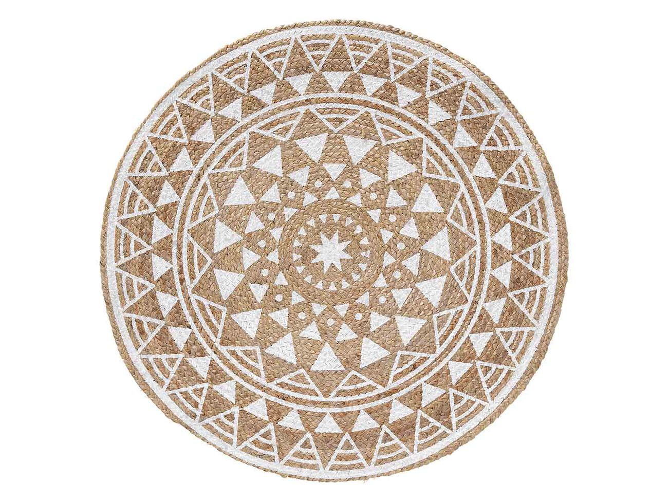 DomTextilu Krásny hnedo biely jutový okrúhly koberec kolekcia BOHEMIA 39715