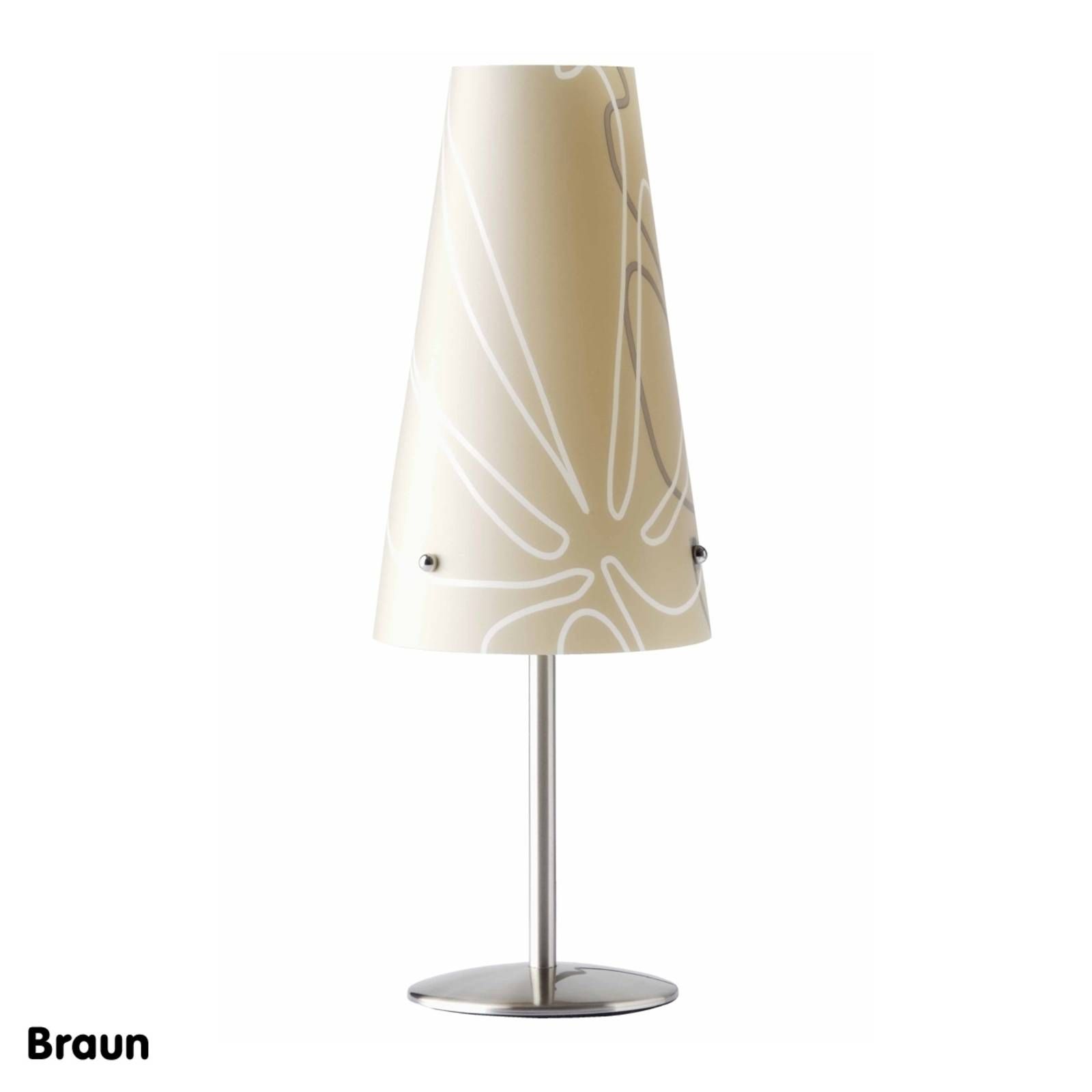 Brilliant Stolná lampa Isi hnedá, Spálňa, kov, plast, E14, 40W, K: 38cm