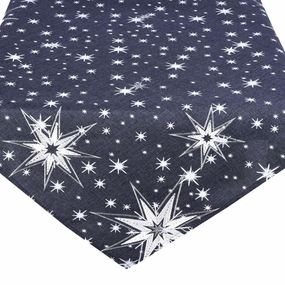 obrus Vianočný, Žiarivé hviezdy, šedý 40 x 85 cm