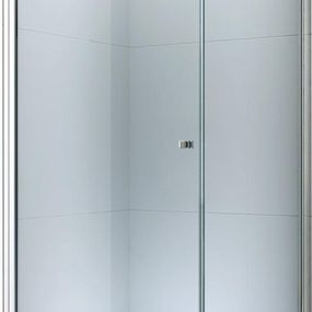 MEXEN/S - Pretoria otváracia sprchovací kút 90x80 cm, sklo transparent, chrom + vanička 852-090-080-01-00-4010