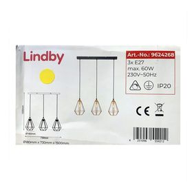 Lindby - Luster na lanku ELDA 3xE27/60W/230V