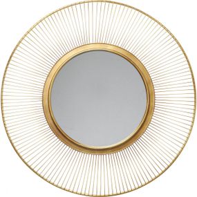 KARE Design Zrcadlo Sun Storm - zlaté, Ø93cm