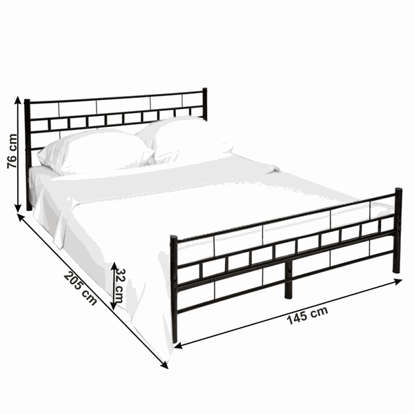 Posteľ, čierna, 140x200, TAJGI